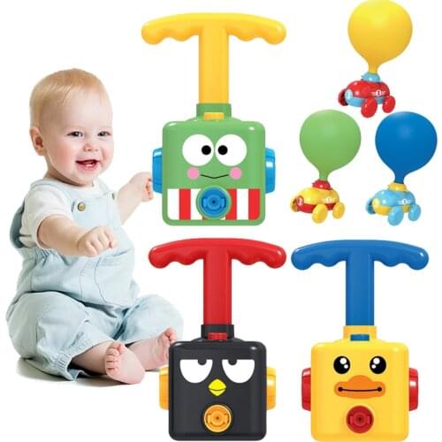 Cartoon Animal Inertial Air Power Balloon Car Toy Puzzle Fun Education Science Experiment Toy Balloon Car Toys for Children Gift