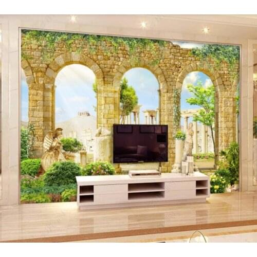 Papel de parede European retro sculpture statue 3d wallpaper mural,living room bedroom wall papers home decor