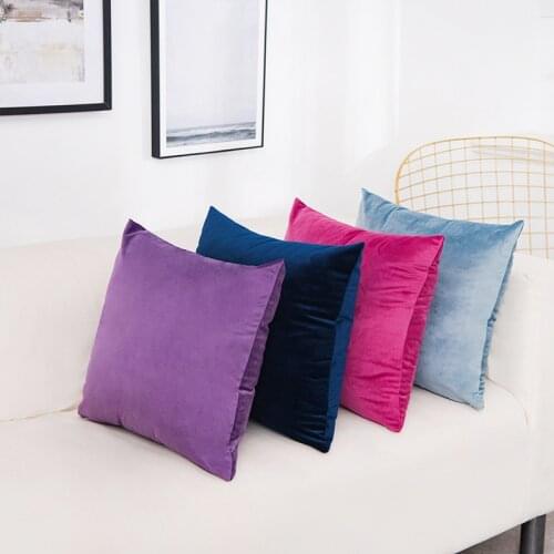 Velvet Cushion Cover Multicolor Home Supplies Pillow Cover Pillowcase Home Decorative Sofa Pillow Cases Wholesale