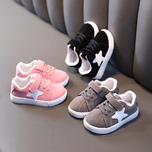 Childrens Sneakers Boy Girl Star Solid Casual Shoes Comfortable Lightweight Breathable Soft Sport Running Childrens Shoes21-30