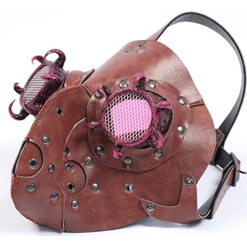 NEW Steampunk Mask cosplay PU Leather Punk Masks Helmet Masquerade Halloween Party Costume Props