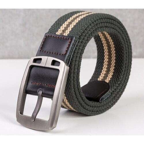 New Fashion Strap for Men Women Designer Stripes Belt Durable Canvas Waist Belts with Alloy Pin Buckle Jeans Cummerbunds
