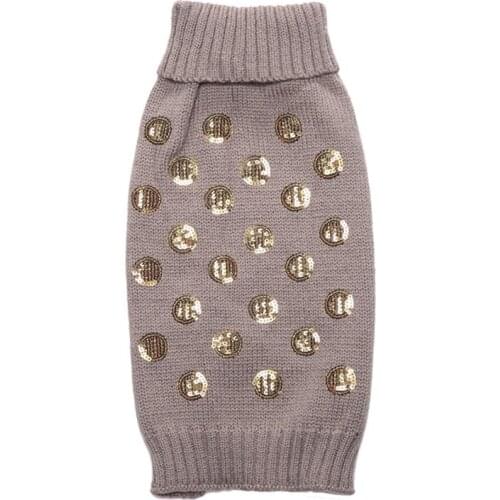 Dog Clothes Dog Sweater Squama Design Puppy Cloth Warm Soft Pet Costume Dog Sweater Supply for Autumn Winter Size XXS (Grey)