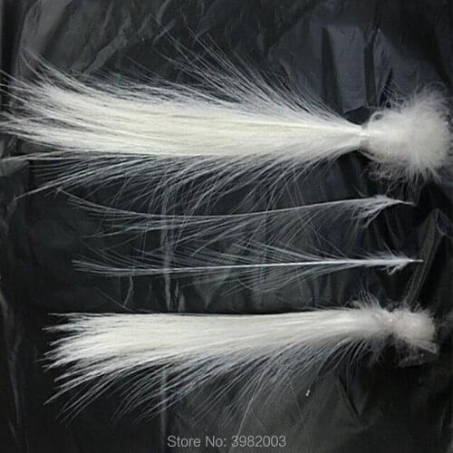 Wholesale high quality 10pcs rare pure white egret feather silk 10-25cm/4-12 inch collected decorative accessories