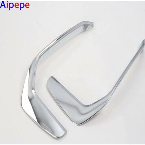 For Audi A6 C8 2019 2020 ABS Front Fog Lights Lamp Eyelid Eyebrow Strip Molding Garnish Cover Trim 2 Piece