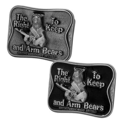 Unisex Right to Keep And Arm Bears Humor Belt Buckle