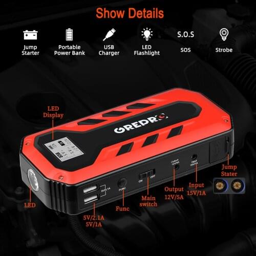 Battery Starter Car Jump Starter 13800mAh 1000A Starting Device Wireless Power Bank Car Battery Starter Launcher for Car Booster