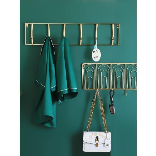 Nordic Modern Light Luxury Creative Entrance Clothes Golden Hook Wall-Mounted Clothing Store Fitting Room Coat and Hat Hanger