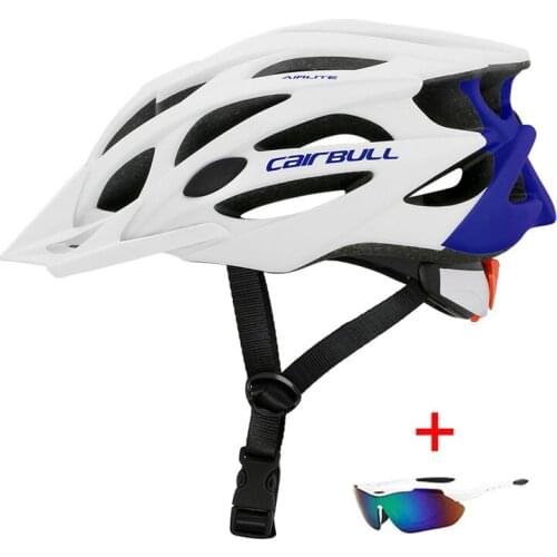 Sports Ventilated Riding Cycling Helmet with Glasses Men Women Road Mountain Bike Helmet Integrally-molded MTB Bicycle Helmet