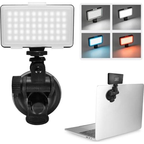 LED Mini Video Light 6500K Built-in Battery Fill Light lamp with Suction Cup Mount for Phone Camera Shooting