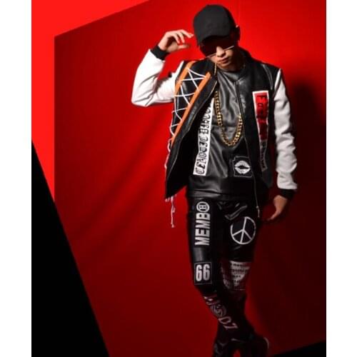 Cloth stitching PU jacket men clothes mens jackets and coats jaqueta masculina chaqueta hombre casaco masculino