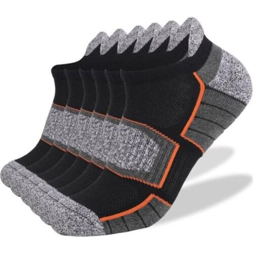 Trainer Socks for Men Women, Cushioned Running Socks Ankle Sports Socks Cotton Low Cut Walking Socks (6 Pairs)