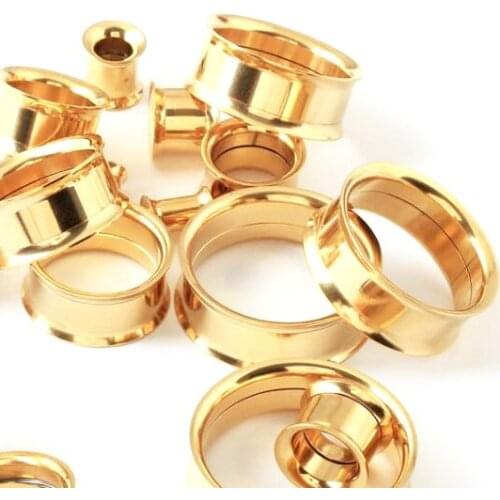 Big Size Black Gold Steel Color Flesh Tunnels Internally Threaded Ear Plugs Anodised Surgical Steel 316L Ear Piercing 22-30mm