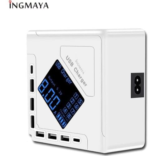 INGMAYA Multi-port USB Charger 8A Type C Port Charging Station For iPhone iPad Samsung Huawei Nexus Mi LG Oneplus ZTE AC Adapter