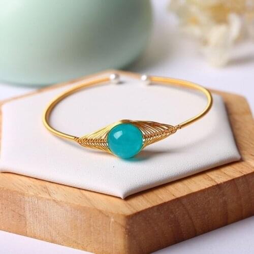 2021 New Original Design Aquamarine Beaded Bracelet for Women Bracelets Bangles Charms Elegant Gifts Wrist Jewelry