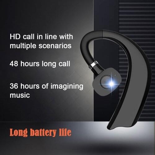 1PC Bluetooth Wireless Earphones Single-Ear Hands Free Business Bluetooth Headset for Business/Driving