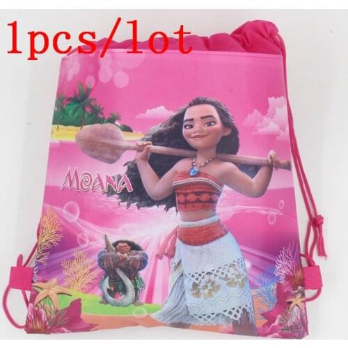 1PC\lot Moana Theme Gift Bags Kids Favors Baby Shower Non-Woven Fabric Drawstring Backpack Party Decoration Birthday Supplies