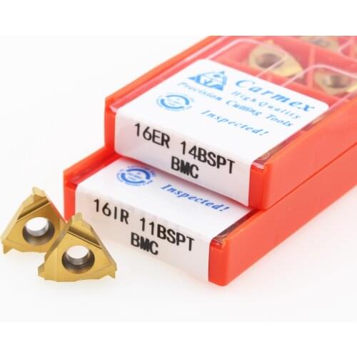 10PCS Carmex 16ER 16IR 11BSPT 14BSPT 19BSPT 28BSPT BMC Threading Blades Turning Tools Lathe Cutting Tool Parts CNC For Metal