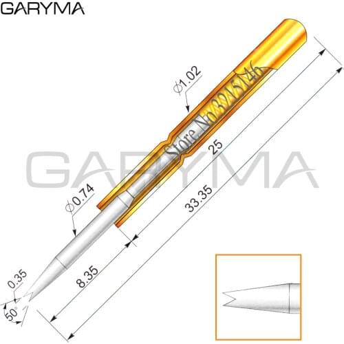 100Pcs PL75-F1 Dia 0.74mm Spring Test Probes Pogo Pin Length 33.35mm Stroke Spring Froce:120g Tool