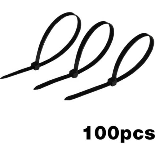 100PCS self-locking nylon cable tie 3*80 black plastic cable tie 4*400 zipper type cable tie fixing ring cable wire tie