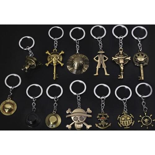 2020 Creative Metal Keychain One Piece Hat Anchor Pendant Car Keyring For Men Women Kid Gift Jewelry Couple Key Ring llaveros