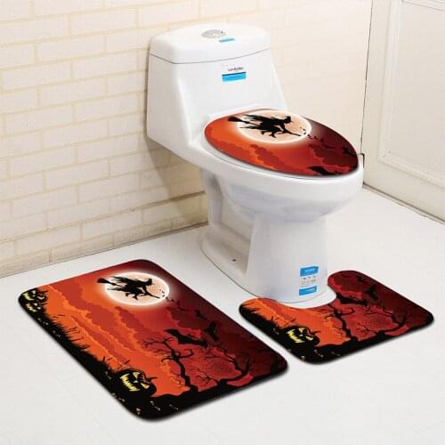 3pcs/set Vintage Cartoon Print Anti-slip Bathroom Floor Mat Home Decor Shower Non-Slip Rug Bath Door Mats