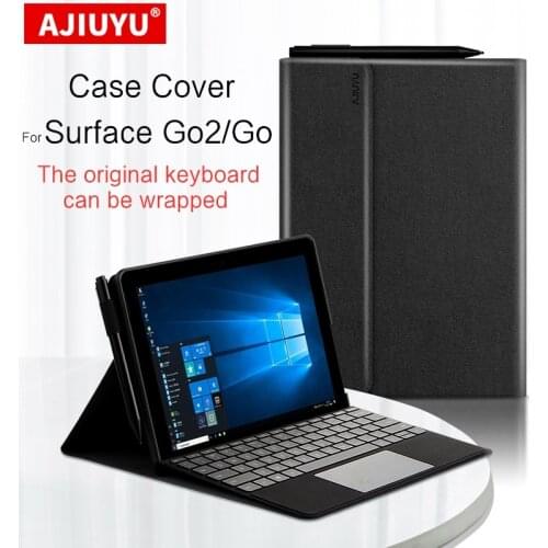 AJIUYU Case Cover For Microsft Surface Go 10 inch Can Hold Keyboard Leather protective for Surface Go 2 Go2 10.5" Tablet cases