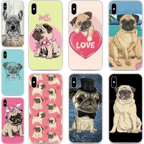 Cute Pug Puppy Dog Soft Silicone Cover For Umidigi Bison A7S A3X A3S F2 F1 Play X One Max A5 A3 A7 S3 S5 A9 Pro Power 3 Phone Ca