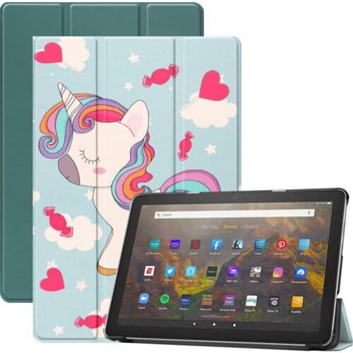 For New Amazon Fire HD 10 HD10 2021 Case 10.1'' Magnetic Folding Stand Flip Shell for Amazon Fire HD 10 Plus 2021 Tablet Cover