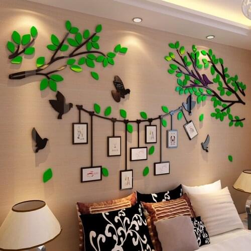Photo Frame Tree Wall Sticker Kitchen Living Room Bedroom Acrylic 3d Stickers Family/wedding Wall Decorative Home Decor L