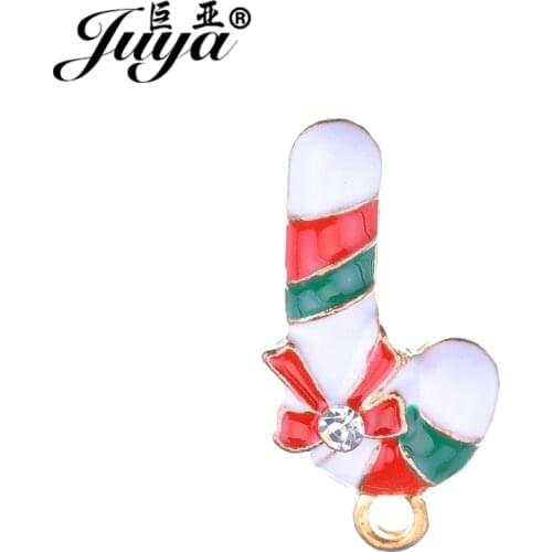 JUYA Floating Charms Pendants for Girls DIY Bracelet Christmas Candy Cane 23x12mm 15pcs China Jewelry Findings Suppliers AO0550