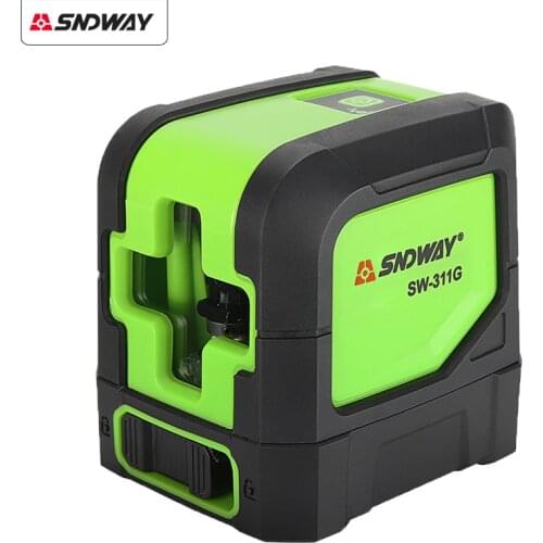 SNDWAY SW-311G Laser Level Vertical Horizonta Measuring 2 Crossing Lines Self Leveling Green Red Laser BeamLine Measuring Tool