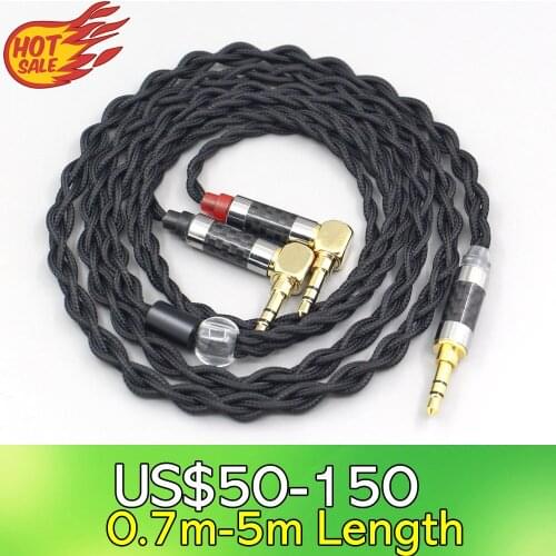 LN007444 Pure 99% Silver Inside Headphone Nylon Cable For Verum 1 One Headphone Headset L Shape 3.5mm Pin Earphone headset