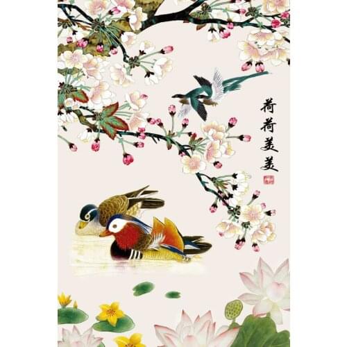Mandarin duck The wooden puzzle 520 pieces ersion jigsaw puzzle white card adult childrens educational toys