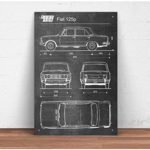 Fiat 125p Car Metal Tin Sign Pin Up Metal Sign Metal Decor Wall Sign Wall Decor (20cmx30cm)