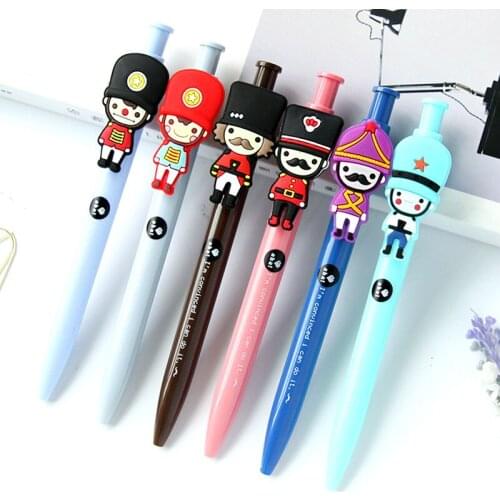 Kawaii Soldier Gel Pens Caneta Cute Cartoon Mechanical Pens For Writing Kids Gift Korean Stationery Office School Supplies