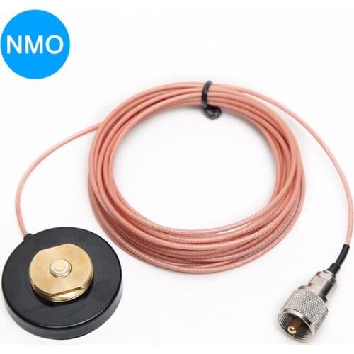 Mini NMO Mount Magnetic base + 5M/16.4ft Coaxial Cable PL259 Connector for Yaesu Kenwood Motorola QYT TYT Mobile Radio Antenna