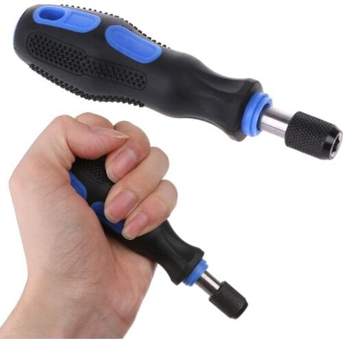 OOTDTY Multi-function 1/4" 6.35mm Non-slip Dismountable Screwdriver Handle With Soft Rubber A5YD