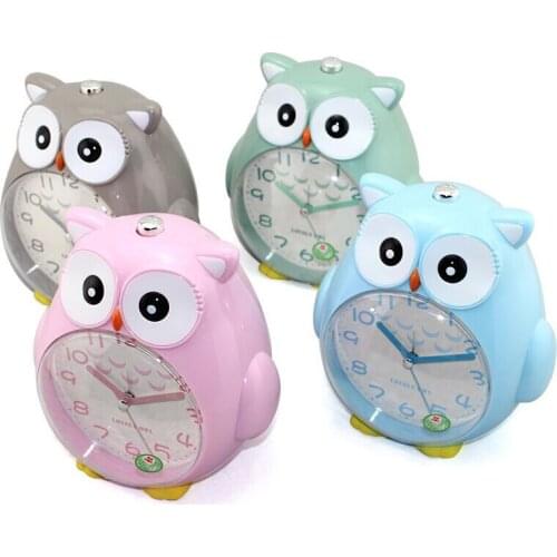 Cartoon Alarm Clock Lovely Quartz Movement Beside Night Light Children Home Decor Desktop Clocks Gift for Student Children