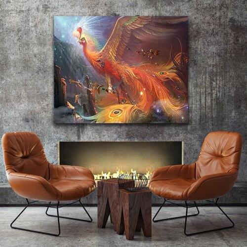 DIY colorings pictures by numbers with colors Phoenix and birds picture drawing painting by numbers framed Home