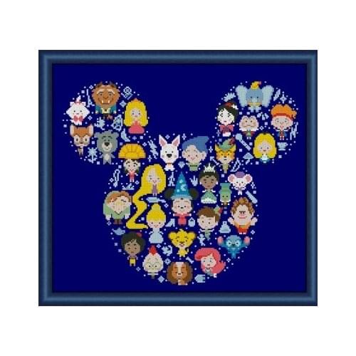 Top MM Gold Collection Counted Cross Stitch Kit Cross stitch RS cotton with cross stitch no print Mouse head 1-S