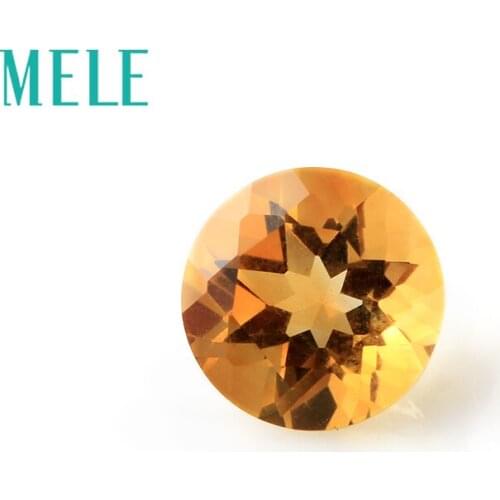 Natural citrine for jeweley making,7mm X 7mm bright round cut loose gemstone,high quality DIY designer mian stones
