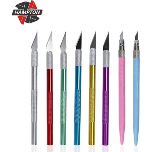 Non-Slip Carving Metal Scalpel Knife Tools Kit with 5pcs Blades Engraving Knife Set for Mobile Phone PCB DIY Repair Hand Tools