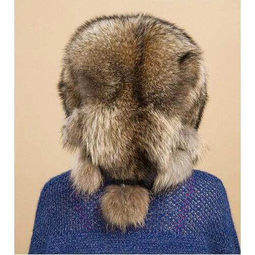2019 new fur hat female winter prickly natural fur ear padded fashion wild outdoor berets Korean version of the tide