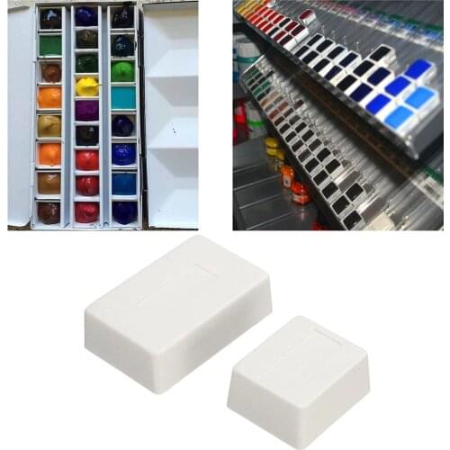 10pcs Empty Full/half Pan White Half Pans Paint Plastic Watercolor Paint Grid Half Pans Artists Palette Art Supplies Mini Box