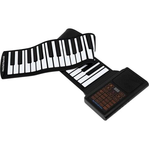 61 Keys Portable Piano Electric Piano Keyboard Hand Roll Piano Foldable Piano Keyboards Roll Travel Piano,US Plug
