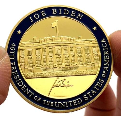 The 46th President of The United States Biden Gold-plated Commemorative Coin The White House Collectible Coin Gift Lucky Coin