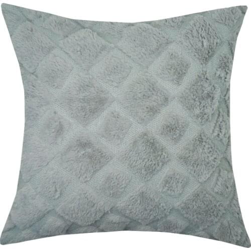 Luxury Decorative Style Grey Faux Fur Throw Pillow Case Boho Cushion Cover 18 x 18 Inches 45 x 45 cm