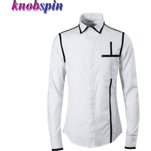 Simple Brand design Shirt men 2019 Turn-down collar Long sleeve Slim Casual Chemise homme 80% Cotton Business male Dress Shirts