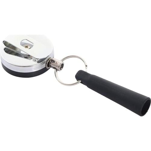 Self Retracting Wire Rope Reel Tight Metal Belt Clip with Pen/Pencil Holder